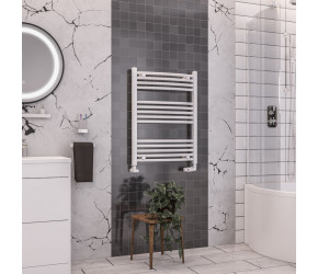 Eastbrook Wendover Curved White Towel Rail 800mm High x 600mm Wide