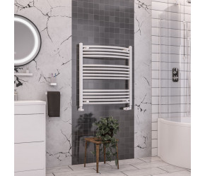 Eastbrook Wendover Curved White Towel Rail 800mm High x 750mm Wide