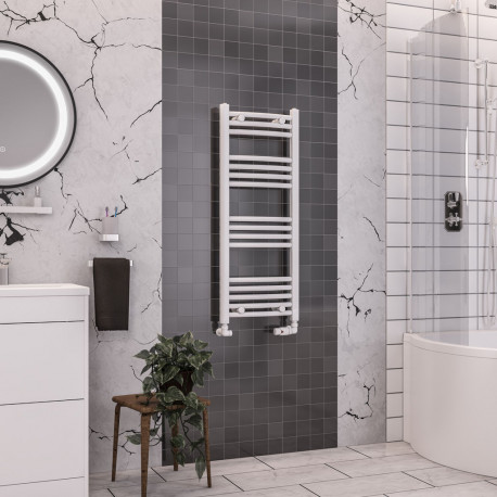 Eastbrook Wendover Curved White Towel Rail 1000mm High x 400mm Wide