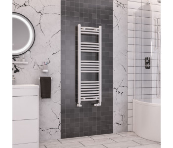 Eastbrook Wendover Curved White Towel Rail 1200mm High x 400mm Wide