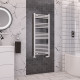Eastbrook Wendover Curved White Towel Rail 1200mm High x 500mm Wide