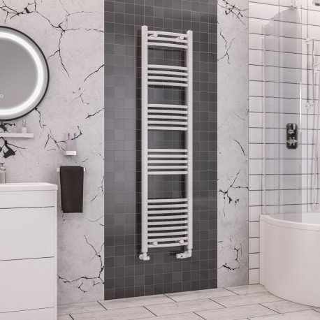Eastbrook Wendover Curved White Towel Rail 1600mm High x 400mm Wide