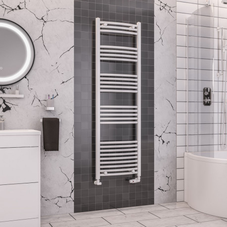 Eastbrook Wendover Curved White Towel Rail 1600mm High x 500mm Wide