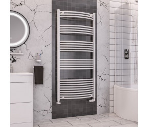 Eastbrook Wendover Curved White Towel Rail 1600mm High x 750mm Wide
