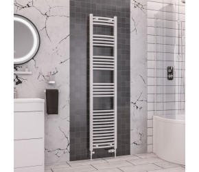 Eastbrook Wendover Curved White Towel Rail 1800mm High x 400mm Wide