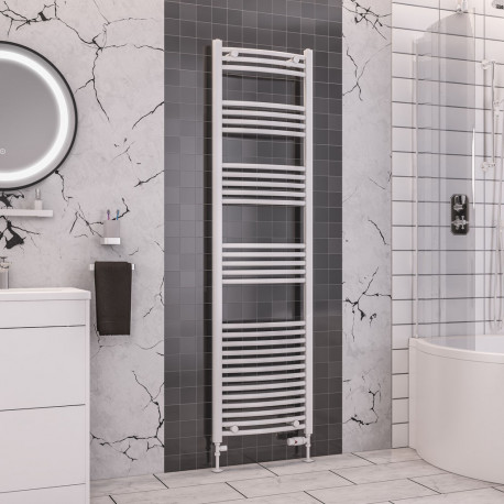 Eastbrook Wendover Curved White Towel Rail 1800mm High x 500mm Wide