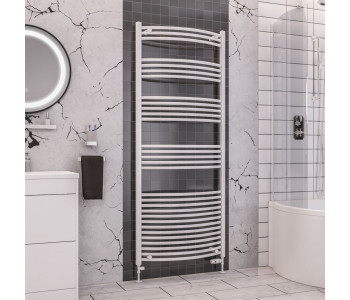 Eastbrook Wendover Curved White Towel Rail 1800mm High x 750mm Wide