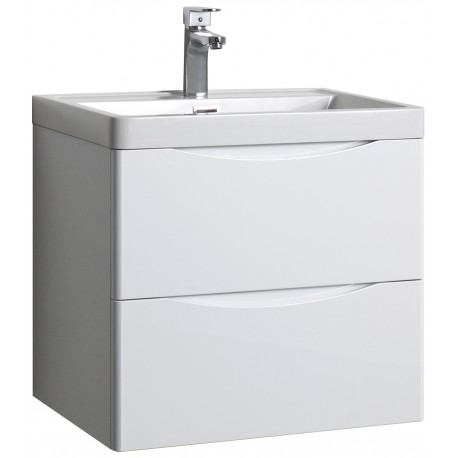 Tailored Naples Smile White Wall Hung Two Drawer Vanity Unit and Basin