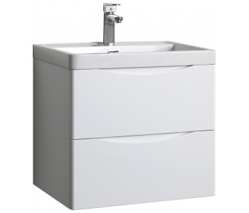 Tailored Naples Smile White Wall Hung Two Drawer Vanity Unit and Basin