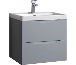 Tailored Naples Smile Tailored Grey 600mm Wall Hung Two Drawer Vanity Unit and Basin