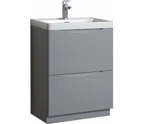 Tailored Naples Smile Tailored Grey 600mm Floorstanding Two Drawer Vanity Unit