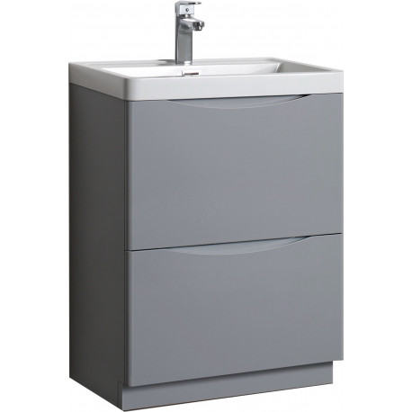 Tailored Naples Smile Tailored Grey 600mm Floorstanding Two Drawer Vanity Unit