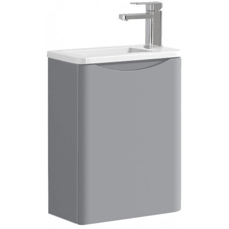 Tailored Naples Smile Tailored Grey 400mm Wall Hung Cloakroom Vanity and Basin