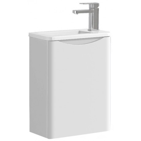 Tailored Naples Smile White 400mm Wall Hung Cloakroom Vanity Unit and Basin
