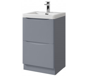 Tailored Naples Smile Tailored Grey 500mm Floorstanding Vanity Unit and Basin