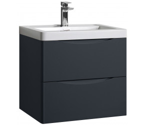 Tailored Naples Smile Shadow Grey 500mm Wall Hung Vanity Unit and Basin