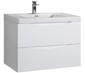 Tailored Naples Smile White 900mm Wall Hung Vanity and Basin