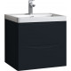 Tailored Naples Smile Shadow Grey 600mm Wall Hung Two Drawer Vanity Unit and Basin
