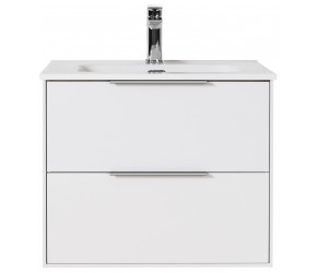 Tailored Orca White 600mm Wall Hung Two Drawer Vanity Unit with Satin Handles