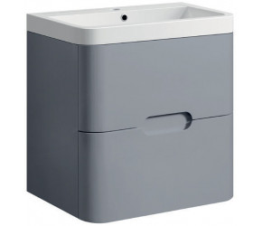 Tailored Venice Tailored Grey 600mm Wall Hung Rounded Two Drawer Vanity Unit