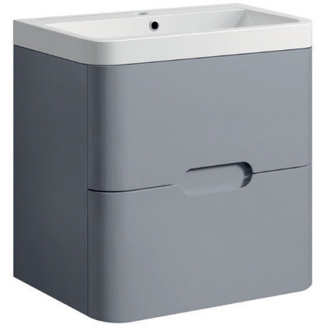 Tailored Venice Tailored Grey 600mm Wall Hung Rounded Two Drawer Vanity Unit