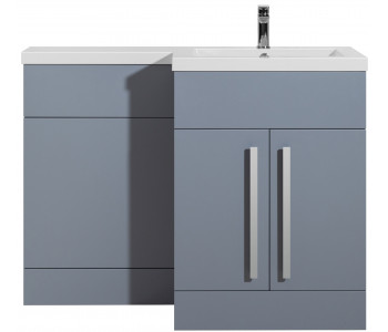 Tailored Sorrento Tailored Grey L Shape 1100mm Double Door Vanity Unit Set Right Hand