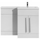 Tailored Sorrento White L Shape 1100mm Double Door Vanity Unit Set Right Hand
