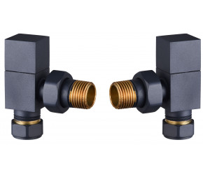 Tailored Anthracite Cubic Angled Radiator Valves