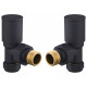Tailored Anthracite Modern Angle Towel Rail Valves