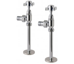 Eastbrook Chrome Traditional Angled Radiator Valves with Pipe Covers