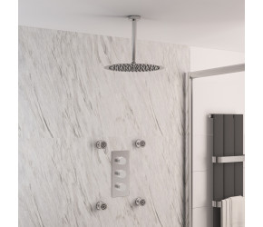 Eastbrook Round Chrome Concealed Shower Set with Body Jets