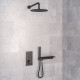 Eastbrook Smooth Black Round Concealed Shower Set with Shelf