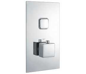 Eastbrook Square Concealed Thermostatic Single Push Button Shower Valve