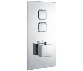 Eastbrook Square Concealed Thermostatic Double Push Button Shower Valve