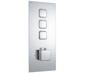 Eastbrook Square Concealed Thermostatic Triple Push Button Shower Valve