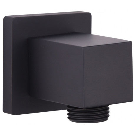 Tailored Orca Black Square wall outlet elbow