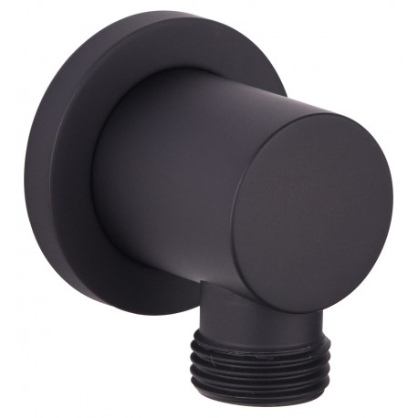 Tailored Orca Black Round wall outlet elbow