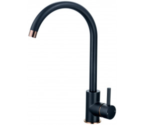 Tailored Merthyr Black and Rose Gold Single Lever Kitchen Tap