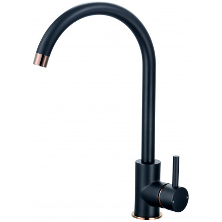 Tailored Merthyr Black and Rose Gold Single Lever Kitchen Tap