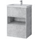 Tailored Prague Concrete 610mm Floor Standing Vanity Unit With Chrome Handles and Basin