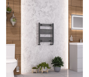 Eastbrook Wendover Straight Anthracite Towel Rail 600mm High x 500mm Wide