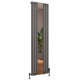 Eastbrook Tunstall Vertical Single Panel Matt Anthracite Mirror Designer Radiator 1800mm x 500mm