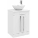 Kartell Purity White 600mm Floor Standing Unit with Ceramic Worktop and Countertop Basin