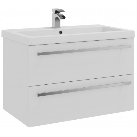 Kartell Purity White Wall Hung 2 Drawer Vanity Unit & Mid Depth Basin 800mm