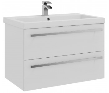 Kartell Purity White Wall Hung 2 Drawer Vanity Unit & Mid Depth Basin 800mm