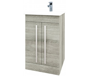 Kartell Purity Grey Ash Floorstanding 2 Door Vanity Unit & Basin 500mm