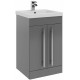 Kartell Purity Grey Gloss Floorstanding 2 Door Unit & Mid Depth Basin 500mm
