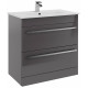 Kartell Purity Grey Gloss Floorstanding 2 Drawer Unit & Basin 800mm