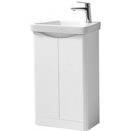 Kartell Arc White 500mm Floor Standing 2 Door Bathroom Vanity Unit and Basin