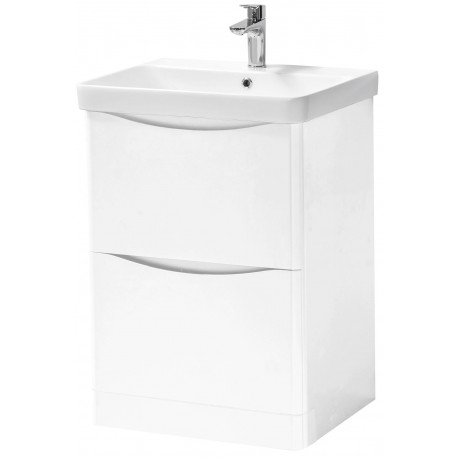 Kartell Arc White 600mm Floor Standing 2 Drawer Bathroom Vanity Unit ...